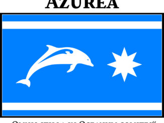 Flagge und Motto des Protektorats Azurea (Grafik: Martin Dühning)