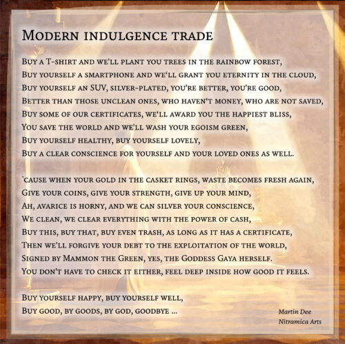 Modern Indulgence Trade - Poem (Text: Martin Dühning)