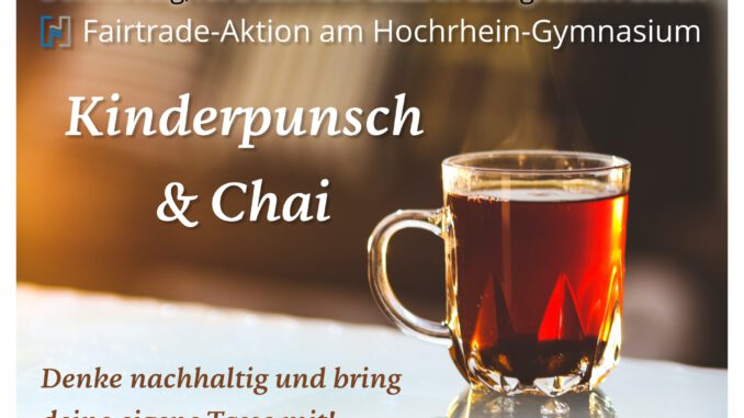 Kinderpunsch und Chai - Plakat zur Fairtrade Teeaktion im Dezember 2022 (Grafik: Martin Dühning)