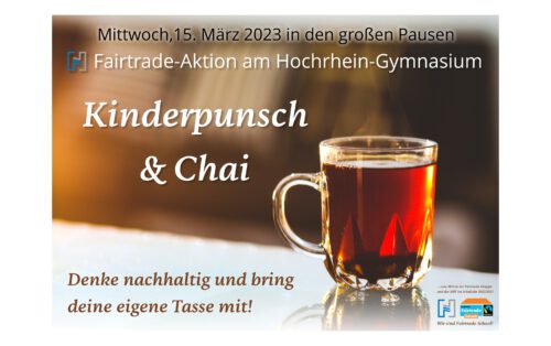 Kinderpunsch und Chai - Plakat zur Fairtrade Teeaktion im März 2023 (Grafik: Martin Dühning)