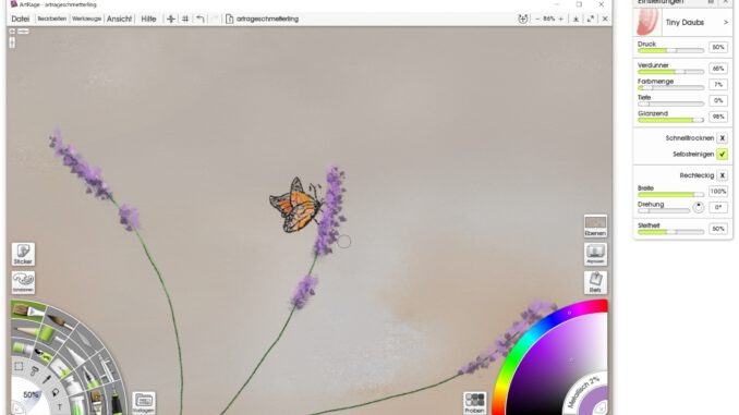 Schmetterling mit Artrage Vitae (Grafik: Martin Dühning)