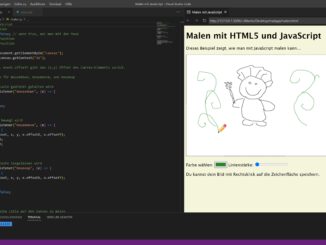 Visual Studio Code und ein Projekt in JavaScript für die Informatik-AG am Hochrhein-Gymnasium (Screenshot)