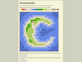 Der Tilemap-Karteneditor in Version 0.3 mit der Karte der Insel Mondia (Screenshot)