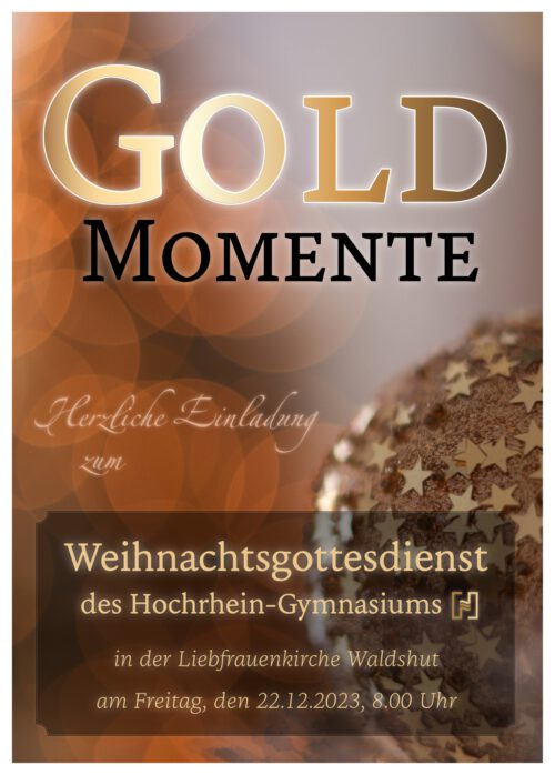 Plakat zum Weihnachtsgottesdienst 2023 am Hochrhein-Gymnasium (Grafik: Martin Dühning)