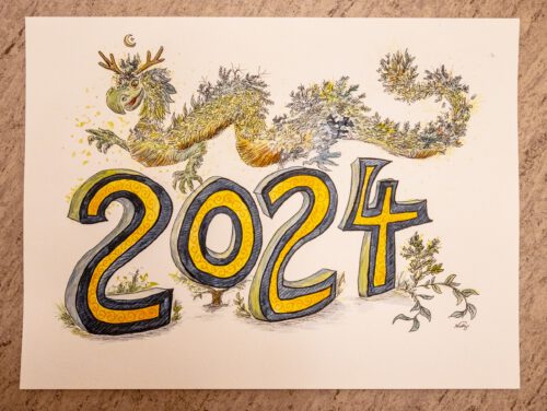 Das Jahr des Holz-Drachen - Mondneujahr 2024 (Grafik: Martin Dühning)