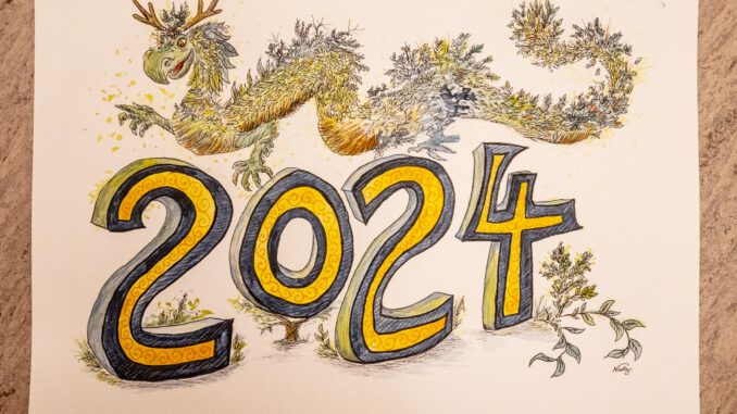 Das Jahr des Holz-Drachen - Mondneujahr 2024 (Grafik: Martin Dühning)