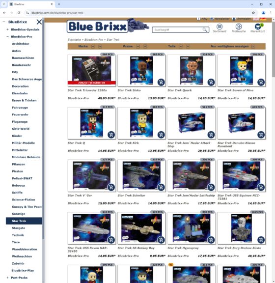 Gut 75 verschiedene Star Trek Modelle hatte der Flörsheimer Klemmbausteinproduzent BlueBrixx 2024 im Angebot - so viel Auswahl wird es wohl nie wieder geben.