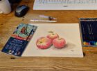 Derwent Inktense Stifte sind farbige Tusche in Buntstiftform (Grafik und Foto: Martin Dühning).