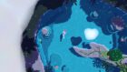 Naiad, die Flussnymphe, bei ihrer Geburt im Bergsee und ihre Freundin, die kleine weiße Wolke (Screenshot)