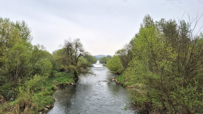 Die Wutach bei Unterlauchringen am 15. April 2025 (Foto: Martin Dühning)