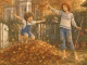 Herbstfreuden: Tizian vergnügt sich mit Junia im herbstlichen Garten (Grafik: Martin Dühning, KI-bearbeitet)